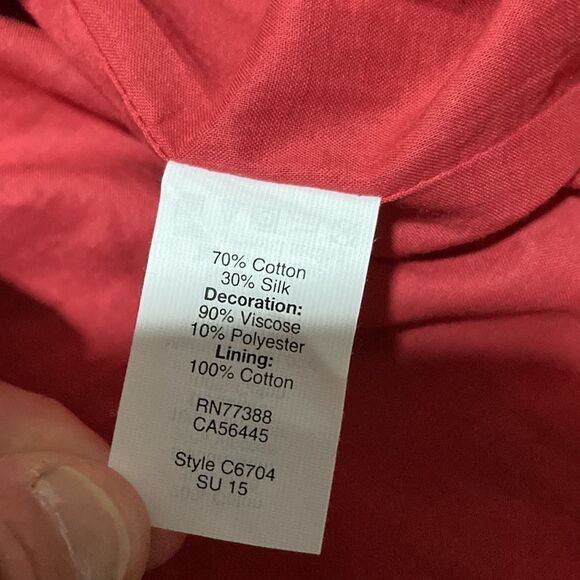 Madewell red silk blend cut out dress with pockets size 8-New without tags - Picture 10 of 10